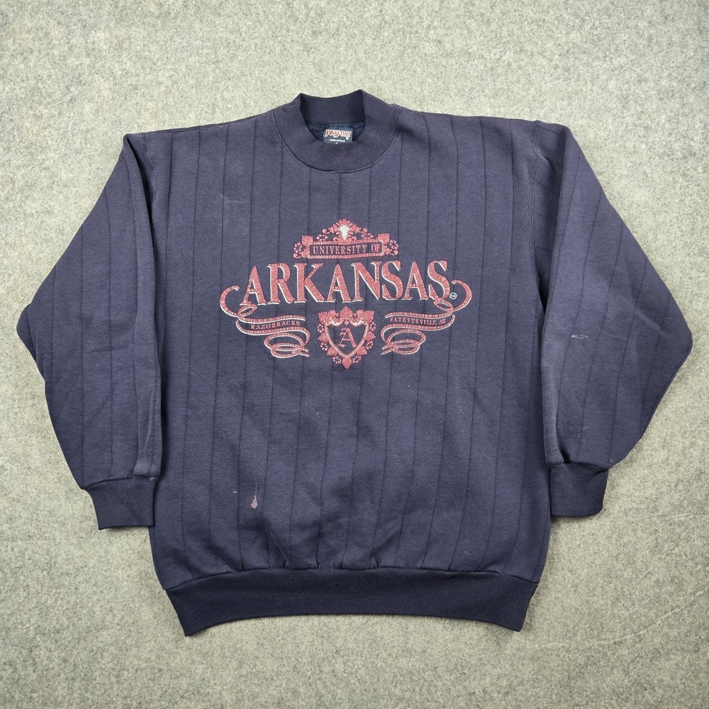 Vintage University Of Arkansas Sweatshirt Mens XL Blue‎ 90s Razorbacks USA Faded
